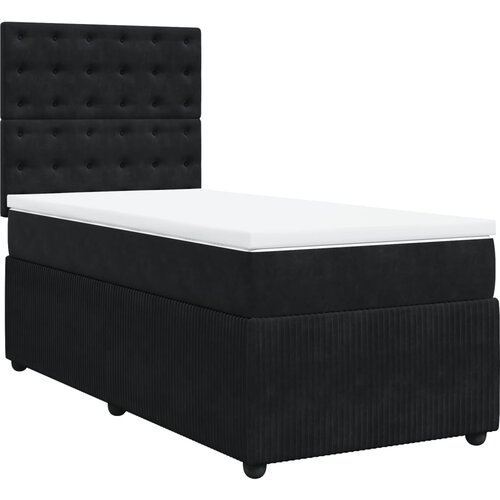 Maison Chic Box spring postelja - Vzmetna postelja z vzmetnico črna 100x200 cm žamet SL10619, (21881777) Cene