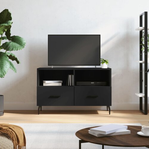 The Living Store TV omarica črna 80x36x50 cm inženirski les - TV Omarica, (21429888) Slike