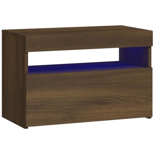 Maison Chic Nočna omarica - Nočna miza z LED lučkami rjavi hrast 60x35x40 cm, (21687697) Slike