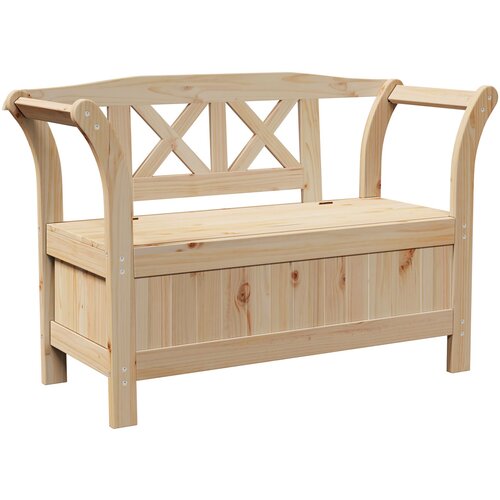 vidaXL Zunanje klopi Naravna Trd borov les 44,5 x 119 x 75,5 cm Cene