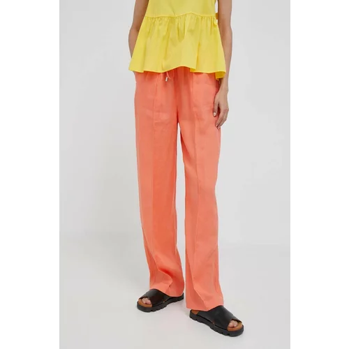 United Colors Of Benetton Lanene hlače oranžna barva