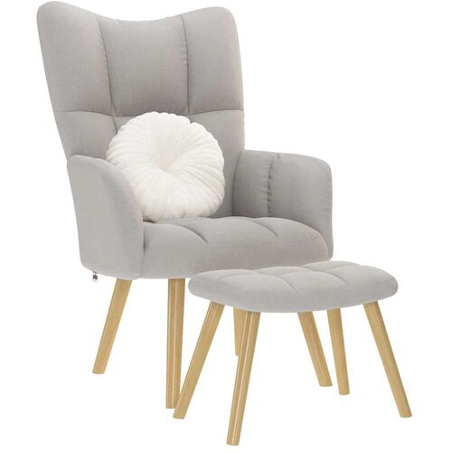  Sprostitveni stol s podnožnikom Cloud Grey Fabric Cene