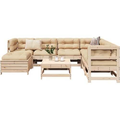 VidaXL 8-dijelni set vrtnih sofa od masivne borovine Slike
