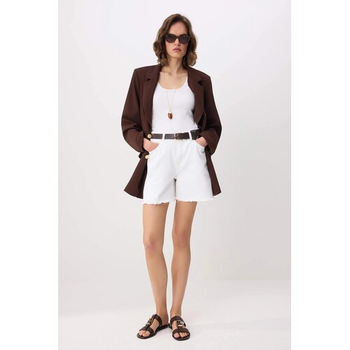 TRENDYOLMILLA ženski šorts Twoss26Sr00131, bela Cene