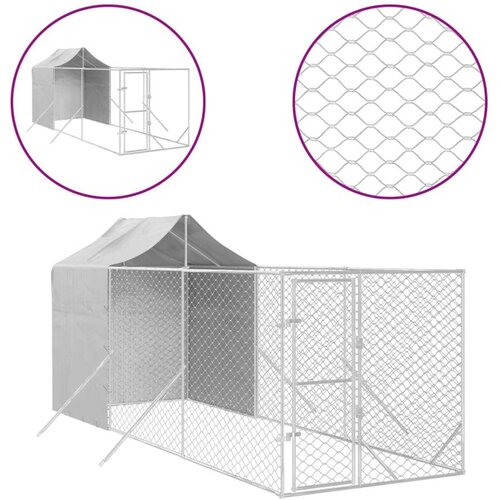  Vanjski kavez za pse s krovom srebrni 2x6x2 5 m pocinčani čelik Slike