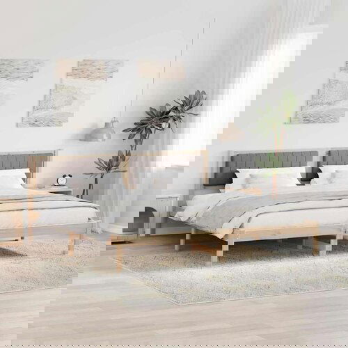  Konstrukcija postelje Taupe 200 x 200 cm Masivno borovo les, (5000084718) Slike