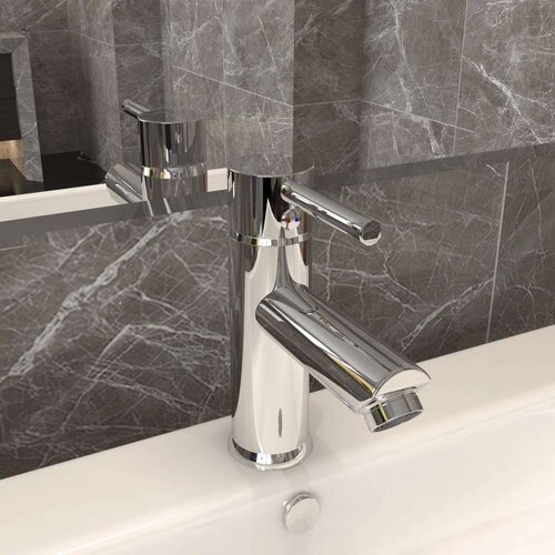 vidaXL Kupaonska slavina za umivaonik kromirana 130 x 176 mm Cene