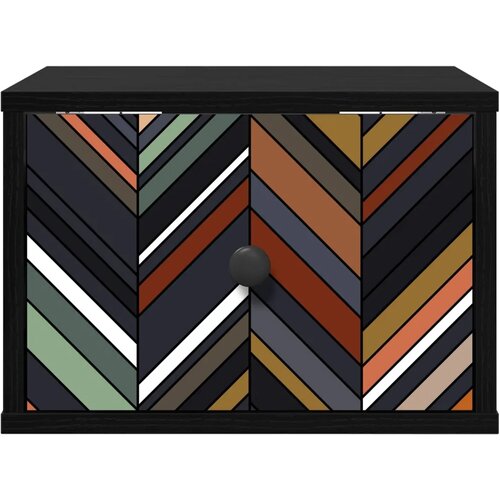  Wall-mounted noćni ormarić OMMEN Crni hrast 36 x 33 x 25 cm - Crni hrast Geometrijski uzorak 1 Slike
