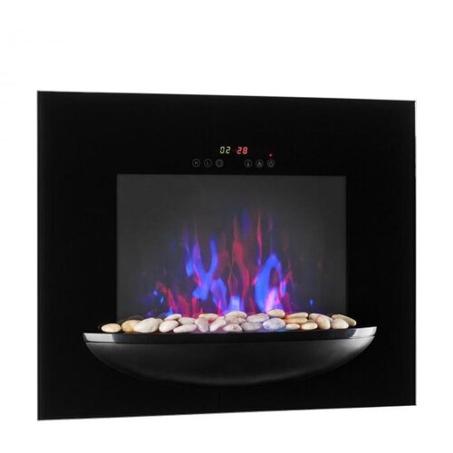 Klarstein feuerschale, električni stenski kamin, 1800 w, iluzija plamenov, dekoracijski kamni, črna Cene