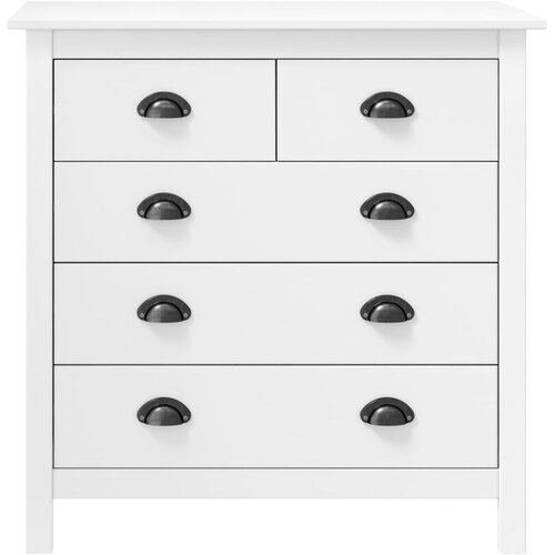 Maison Chic Komoda - Predalnik Hill bela 79x40x80 cm trdna borovina, (21718318) Cene