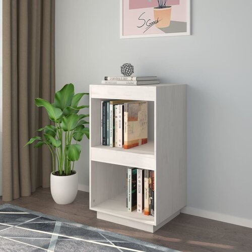 The Living Store Knjižna omara bela 40x35x71 cm trdna borovina - Knjižna Omara, (21431612) Slike