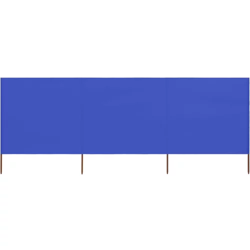 vidaXL vjetrobran s 3 panela od tkanine 400 x 120 cm azurno plavi
