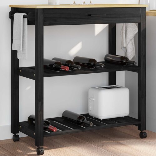  Kuhinjski kolica MONZA Crna 84 x 40 x 88,5 cm Slike