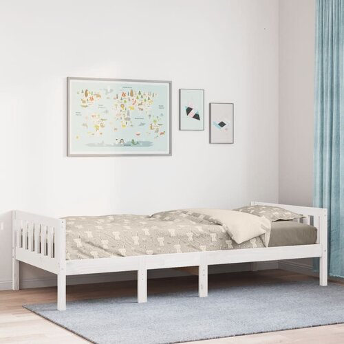 VidaXL Otro&amp;scaron;ka postelja brez vzmetnice bela 75x190 cm borovina Slike