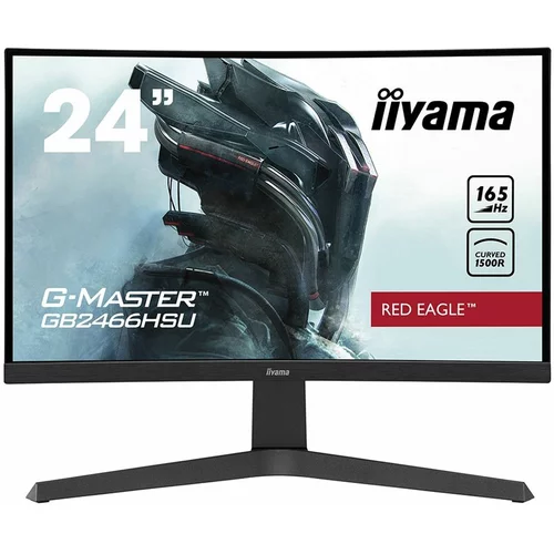 Iiyama Monitor 60,5 cm (23,8") GB2466HSU-B1 1920x1080 Curved Gaming 165Hz VA 1ms 2xHDMI DisplayPort 1/2xUSB HAS zvočniki FreeSync Premium