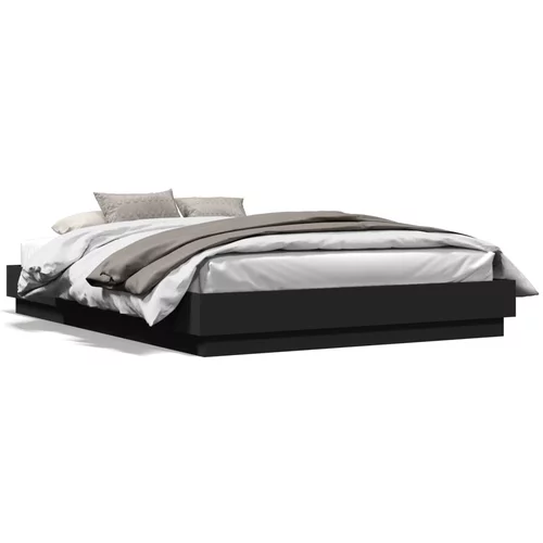 vidaXL Okvir kreveta s LED svjetlima crni 120 x 200 cm