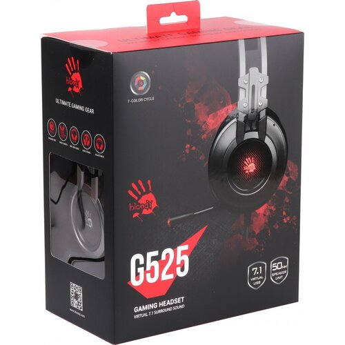A4Tech A4-G525 Bloody gejmerske slusalice sa mikrofonom, 7.1 SURROUND, 50mm/16ohm, color LED, CH,USB Cene