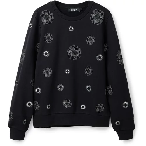 Desigual Sweater majica 'BLINGA' crna / bijela