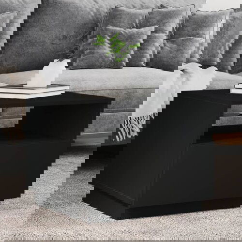  The Living Store Klubska mizica z LED lučkami črna 50x49x40 cm - Klubska Mizica, (21500242) Slike
