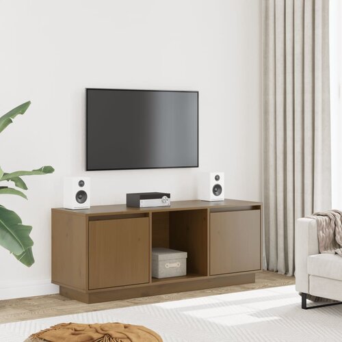 Furnova TV omarica medeno rjava 110,5x35x44 cm trdna borovina, (21924145) Cene