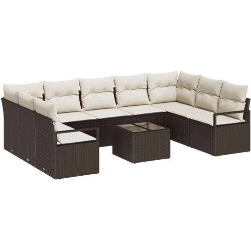  Garnitura za vrt od 9 dijelova s jastučićima - Sivi poliratan  Dvosjed garnitura za vrt s spremnikom i jastučićima - Smeđi polir Cijene