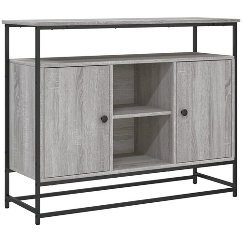  Komoda siva boja hrasta 100x35x80 cm od konstruiranog drva Slike