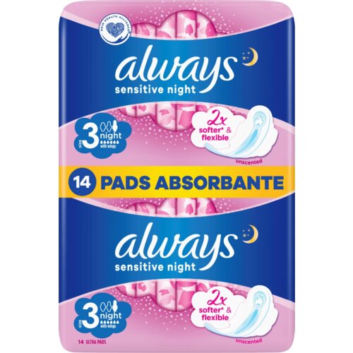 Always vložki Ultra Sensitive Night (vel.3), 14 kos Slike