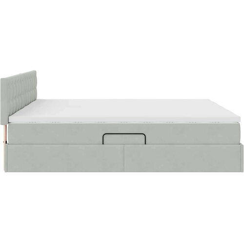  Krevet s od storage s madracem Svijetlo siva 90 x 200 cm - Svjetlosiva 180 x 200 cm Gumbi Slike