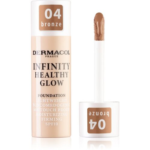 Dermacol Infinity Healthy Glow tekoči puder SPF 10 odtenek 04 Bronze 20 g Slike
