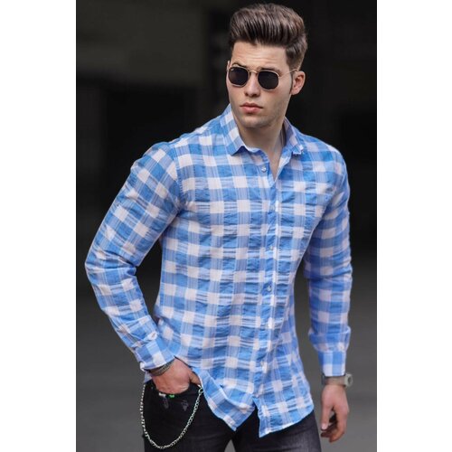 Madmext Shirt - Blue - Regular fit Cene
