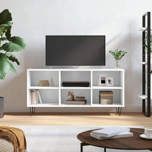vidaXL TV omarica bela 103,5x30x50 cm inženirski les Cene