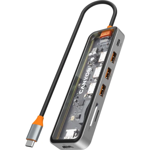 Canyon DS-13, USB-hub, Size: 137.9mm*42.7mm*15mm Weight: 167.5gCable length: 155mm Material: Zinc alloy+Tempered...