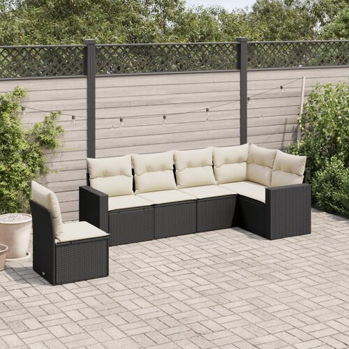  6-dijelni set vrtnih sofa s jastucima crni od poliratana Cijene