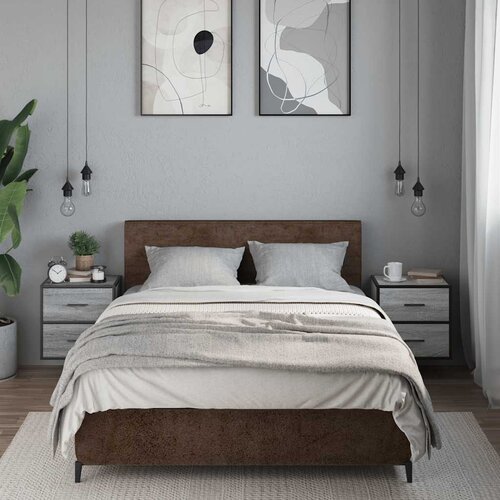  Zidni noćni ormarići 2 kom Sivi Sonoma 40x31x39,5 cm Siva Slike