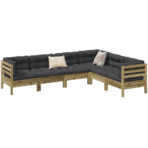 vidaXL 6-dijelni set vrtnih sofa od impregnirane borovine s jastucima Cijene