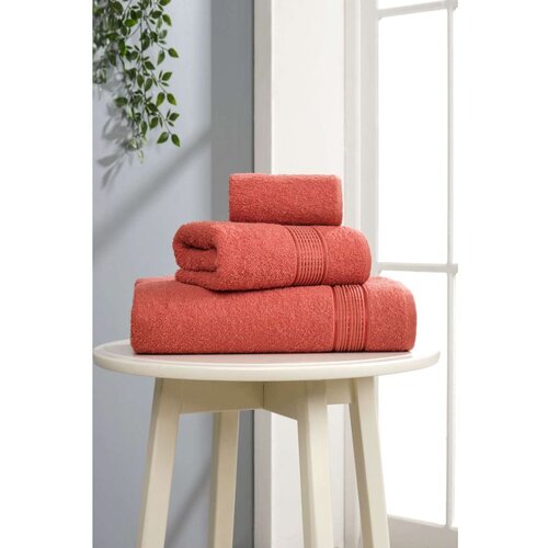  Ezgi - Tile Red Tile Red Towel Set (3 Pieces) Cene