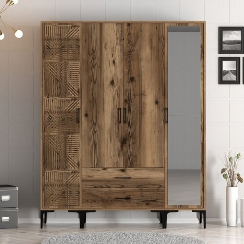 Woody Fashion Hanah kućni ormar Kumsal PTR 160x47,5x201cm Orah Slike