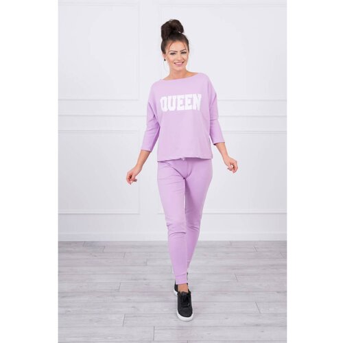 Kesi Set with Queen print purple Slike