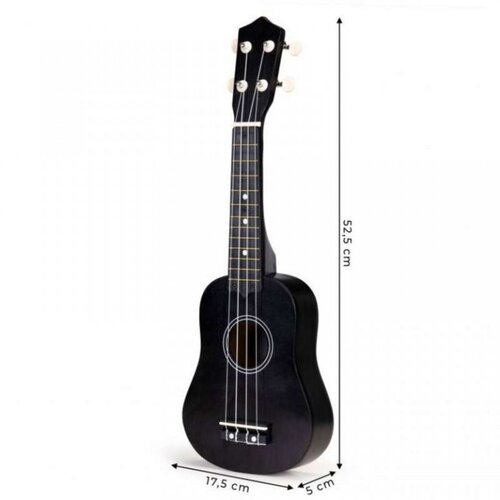  Drvena gitara za decu sa metalnim žicama crna Cene