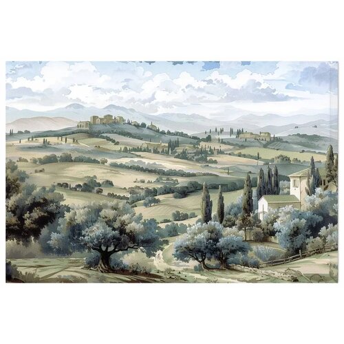  Plakat - Landscape with Sunny Green Fields 90x60 Bez okvira Slike