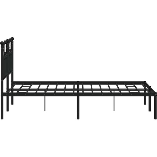  Metalni okvir za krevet s uzglavljem crni 120x200 cm Slike