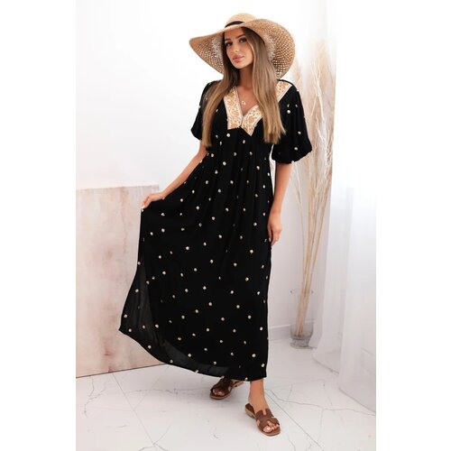 Kesi Włoski Women's viscose dress with a tie on the back black Cene
