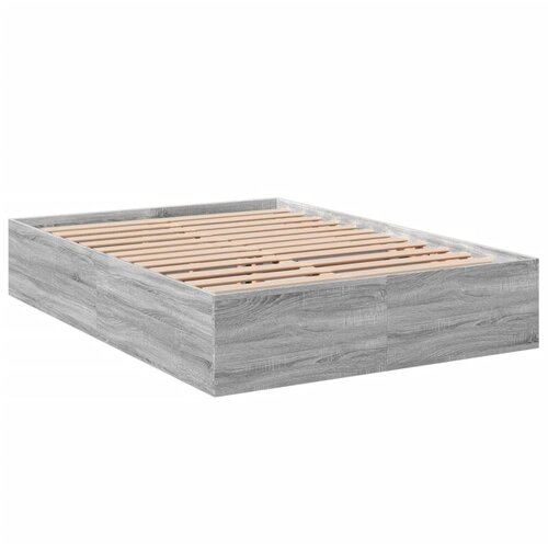 VidaXL Posteljni okvir siva sonoma 140x200 cm inženirski les, (21155988) Slike