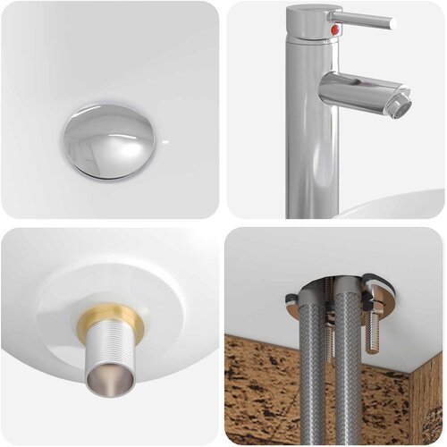  Umivaonik s policom Staro drvo 49,5 x 44,5 x 65 cm Slike
