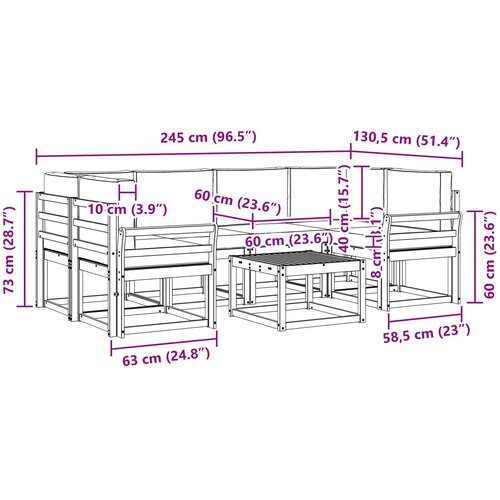  Set vanjskih sofa 7 kom. Prirodna i antracit Slike