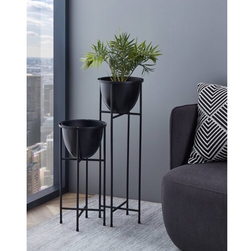 Eglo 428035 - Metalna saksija za cveće SHIKABE 73x23,5 cm crna Slike