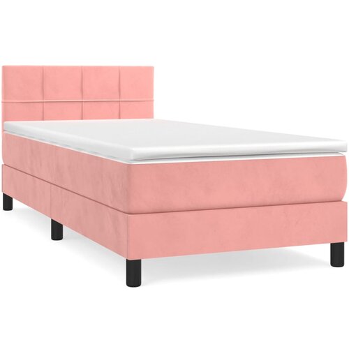 Maison Chic Box spring postelja - Vzmetna postelja z vzmetnico roza 90x190 cm žamet SL19593, (21885492) Cene