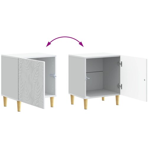  Noćni ormarić 2 pcs Bijela 43 x 34,5 x 50 cm Konstruirano drvo Slike