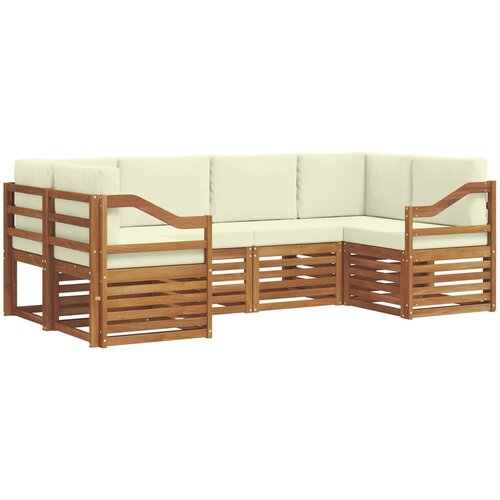  Set vanjskih sofa 6 kom. Prirodna i krem Smeđa 245 x 126,5 x 73 cm Slike