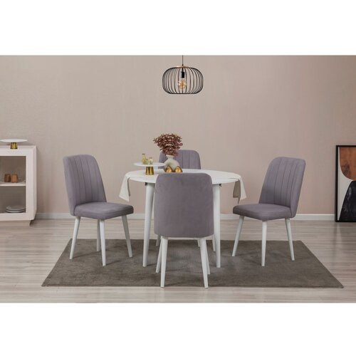 Woody Fashion Set Trpezarijski sto i 4 trpezarijske stolice Vina 0701, Siva Cijene